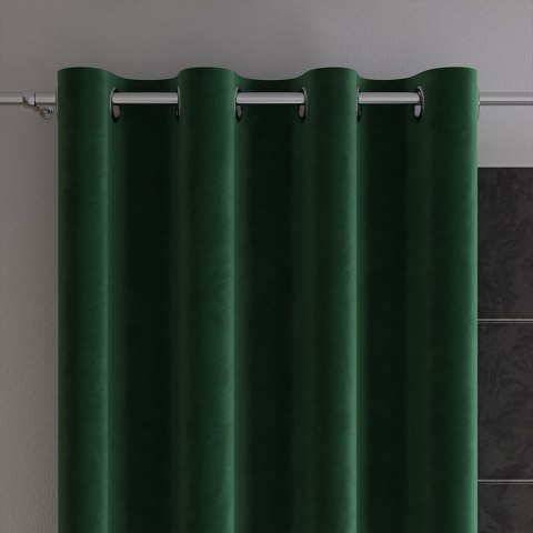 VELVI Zasłona gotowa na przelotkach, 240x140cm, kolor 010 ciemny zielony; butelkowy VELVI0/ZGP/010/140240/1 VELVI Zasłona gotowa na przelotkach, 240x140cm, kolor 010 ciemny zielony; butelkowy VELVI0/ZGP/010/140240/1