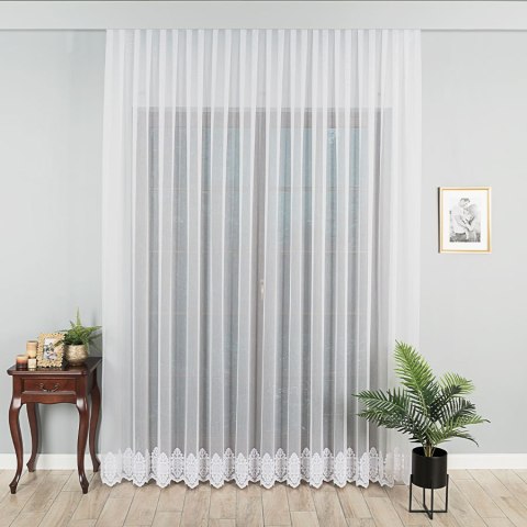 Firanka haftowana ze wzorem na samym dole, wys. 280cm, kolor biały 127102/768/001/000280/1 Firanka haftowana ze wzorem na samym dole, wys. 280cm, kolor biały 127102/768/001/000280/1
