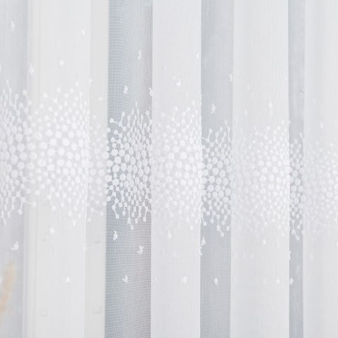 Firanka haftowana ze wzorem pasowym, wys. 160cm, kolor biały 112853/000/001/000160/1 Firanka haftowana ze wzorem pasowym, wys. 160cm, kolor biały 112853/000/001/000160/1