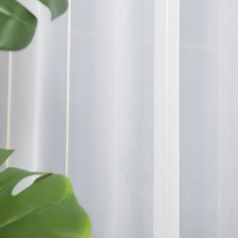 Firanka z ołowianką, wys. 300cm, kolor biały ze złotymi paskami 170558/OLO/005/000300/1 Firanka z ołowianką, wys. 300cm, kolor biały ze złotymi paskami 170558/OLO/005/000300/1