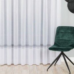 Firanka żakardowa ze wzorem pasowym z ołowianką, wys. 250cm, kolor 020 biały z szarym 000380/OLO/020/250000/1