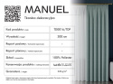 MANUEL Tkanina na zasłony, wys. 300cm, kolor 811 ciemny brązowy TD0016/TDP/811/000300/1