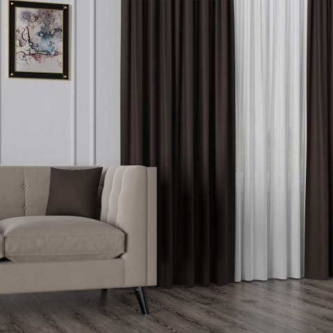 NELIA Tkanina na zasłony typu dimout/blackout, wys. 320cm, kolor 076 ciemny brązowy 065553/TDP/076/000320/1 NELIA Tkanina na zasłony typu dimout/blackout, wys. 320cm, kolor 076 ciemny brązowy 065553/TDP/076/000320/1