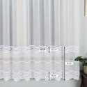 Firanka haftowana ze wzorem pasowym, wys. 180cm, kolor biały 123750/768/001/000180/1