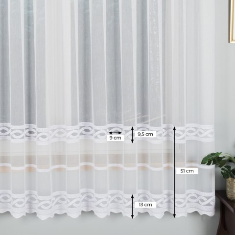 Firanka haftowana ze wzorem pasowym, wys. 180cm, kolor biały 123750/768/001/000180/1 Firanka haftowana ze wzorem pasowym, wys. 180cm, kolor biały 123750/768/001/000180/1