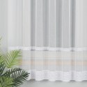 Firanka haftowana ze wzorem pasowym, wys. 180cm, kolor biały 127111/768/001/000180/1