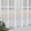 Firanka haftowana ze wzorem pasowym, wys. 180cm, kolor biały 127111/768/001/000180/1