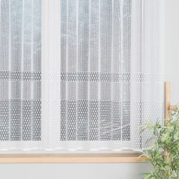 Firanka żakardowa ze wzorem pasowym, wys. 155cm, kolor biały 115024/000/001/000155/1