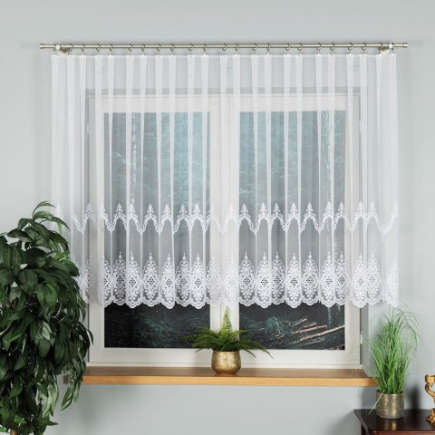 Firanka siateczka, haftowana, wys. 120cm, kolor biały 241750/885/001/000120/1 Firanka siateczka, haftowana, wys. 120cm, kolor biały 241750/885/001/000120/1
