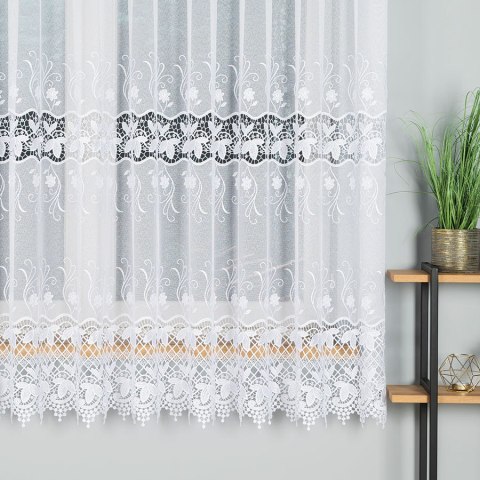 Firanka z aplikacją, pasowa na markizecie, wys. 180cm, kolor biały 122795/433/001/000180/1 Firanka z aplikacją, pasowa na markizecie, wys. 180cm, kolor biały 122795/433/001/000180/1