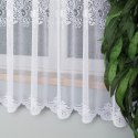 Firanka żakardowa ze wzorem pasowym, wys. 180cm, kolor biały 638085/000/001/000180/1