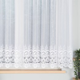 Firanka żakardowa ze wzorem na samym dole, wys. 160cm, kolor biały 018864/000/001/000160/1