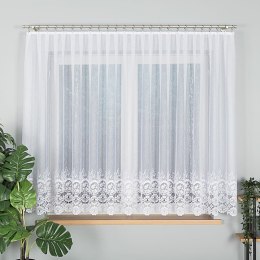 Firanka żakardowa ze wzorem na samym dole, wys. 160cm, kolor biały 018864/000/001/000160/1