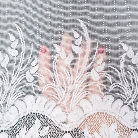 Firanka żakardowa ze wzorem na samym dole, wys. 160cm, kolor biały 018864/000/001/000160/1