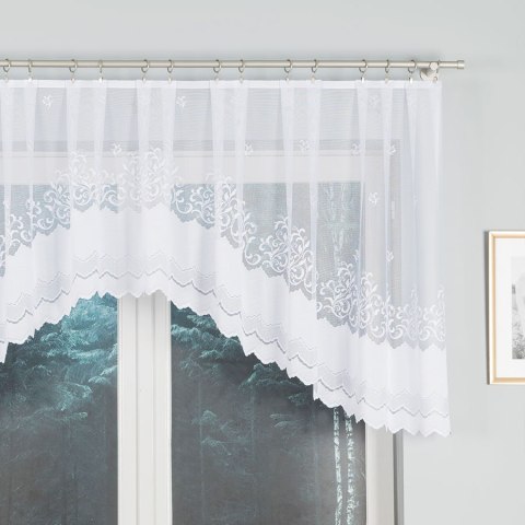 GENOWEFA Firanka żakardowa gotowa, 100x300cm, kolor biały 023419/FBL/001/300100/1 GENOWEFA Firanka żakardowa gotowa, 100x300cm, kolor biały 023419/FBL/001/300100/1