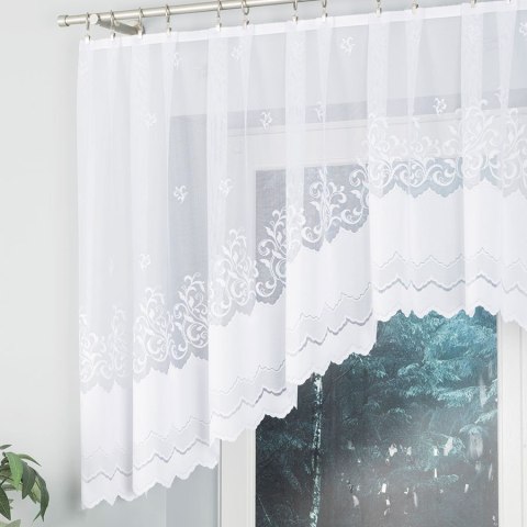 GENOWEFA Firanka żakardowa gotowa, 100x300cm, kolor biały 023419/FBL/001/300100/1 GENOWEFA Firanka żakardowa gotowa, 100x300cm, kolor biały 023419/FBL/001/300100/1