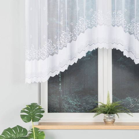 GENOWEFA Firanka żakardowa gotowa, 120x300cm, kolor biały 023419/FBL/001/300120/1 GENOWEFA Firanka żakardowa gotowa, 120x300cm, kolor biały 023419/FBL/001/300120/1