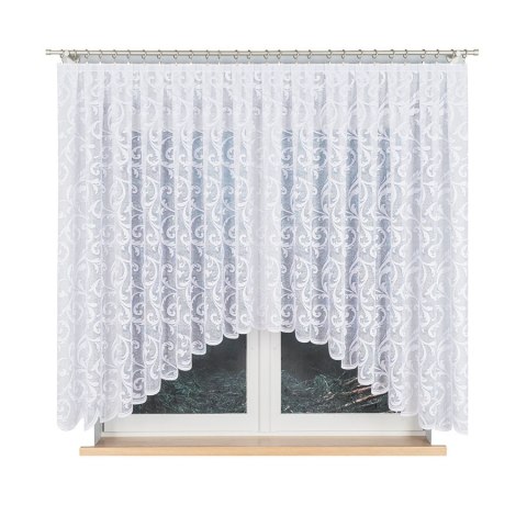 LEOKADIA Firanka żakardowa gotowa, 155x400cm, kolor biały 023034/FBL/001/400155/1 LEOKADIA Firanka żakardowa gotowa, 155x400cm, kolor biały 023034/FBL/001/400155/1