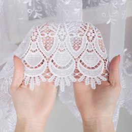 Firanka z aplikacją na markizecie, pasowa, wys. 160cm, kolor biały 008103/433/001/000160/1