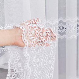 Firanka z aplikacją na markizecie, pasowa, wys. 250cm, kolor biały 009304/433/001/000250/1