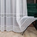 Firanka z aplikacją na markizecie, pasowa, wys. 250cm, kolor biały 009304/433/001/000250/1
