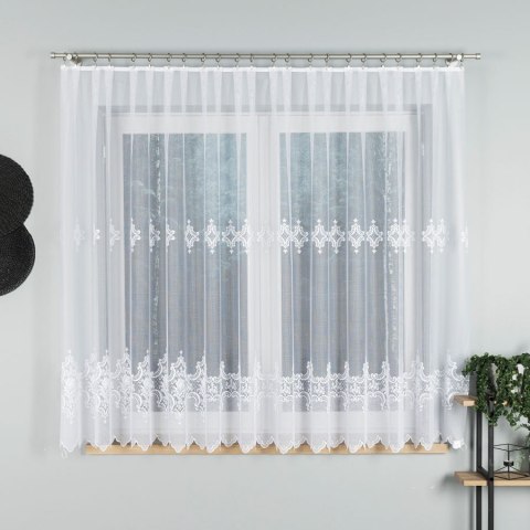 Firanka żakardowa, wys. 160cm, kolor biały 618495/000/001/000160/1 Firanka żakardowa, wys. 160cm, kolor biały 618495/000/001/000160/1
