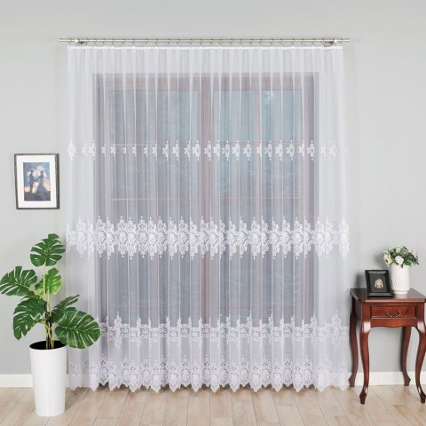 Firanka żakardowa, wys. 250cm, kolor biały 618495/000/001/000250/1 Firanka żakardowa, wys. 250cm, kolor biały 618495/000/001/000250/1