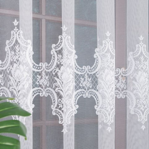 Firanka żakardowa, wys. 250cm, kolor biały 618495/000/001/000250/1 Firanka żakardowa, wys. 250cm, kolor biały 618495/000/001/000250/1