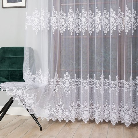 Firanka żakardowa, wys. 250cm, kolor biały 618495/000/001/000250/1 Firanka żakardowa, wys. 250cm, kolor biały 618495/000/001/000250/1