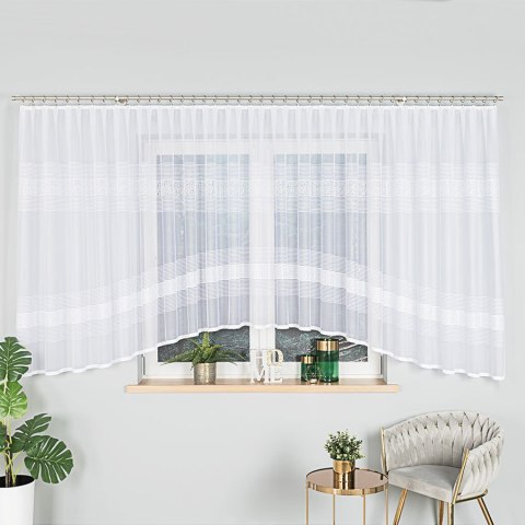 KLAUDYNA Firanka żakardowa gotowa, 160x620cm, kolor biały 018970/FBL/001/620160/1 KLAUDYNA Firanka żakardowa gotowa, 160x620cm, kolor biały 018970/FBL/001/620160/1