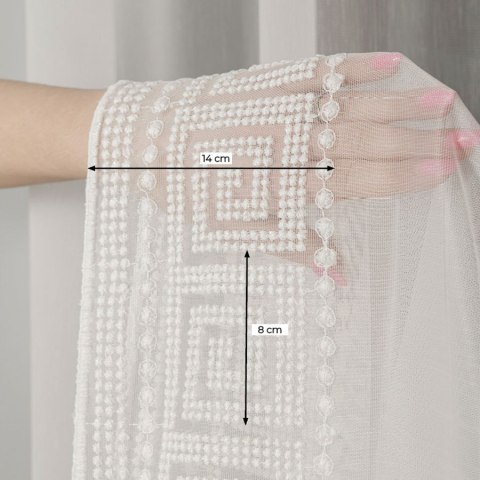 Firanka haftowana ze złotym błyskiem, wys. 160cm, kolor 012 kremowy 127195/768/012/000160/1 Firanka haftowana ze złotym błyskiem, wys. 160cm, kolor 012 kremowy 127195/768/012/000160/1