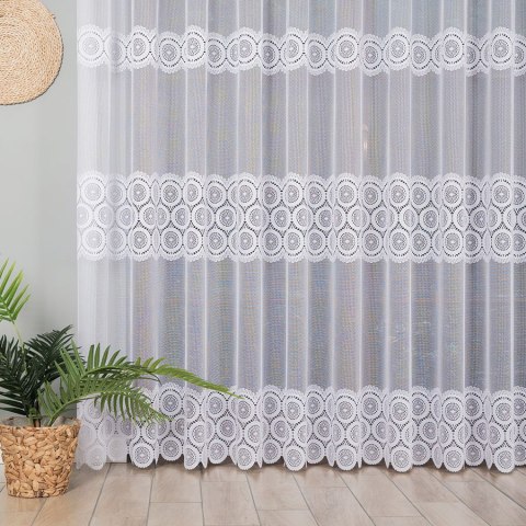 Firanka żakardowa, wys. 250cm, kolor biały 018535/000/001/000250/1 Firanka żakardowa, wys. 250cm, kolor biały 018535/000/001/000250/1