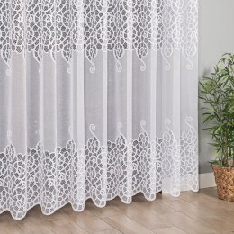 Firanka żakardowa ze wzorem pasowym, wys. 250cm, kolor biały 355000/000/001/000250/1