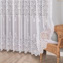Firanka żakardowa ze wzorem pasowym, wys. 250cm, kolor biały 355000/000/001/000250/1