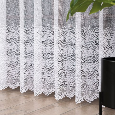Firanka żakardowa ze wzorem pasowym, wys. 250cm, kolor biały 358690/000/001/000250/1 Firanka żakardowa ze wzorem pasowym, wys. 250cm, kolor biały 358690/000/001/000250/1