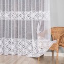 Firanka żakardowa ze wzorem pasowym, wys. 250cm, kolor biały 358700/000/001/000250/1