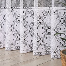Firanka żakardowa ze wzorem pasowym, wys. 300cm, kolor biały 358700/000/001/000300/1