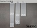 Firanka żakardowa ze wzorem pasowym, wys. 300cm, kolor biały 358700/000/001/000300/1