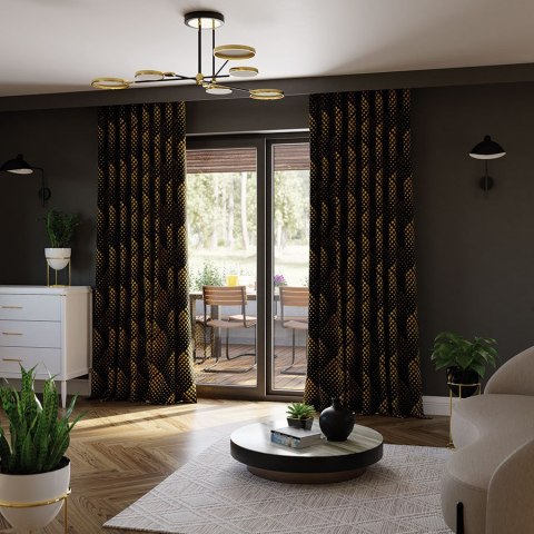 LUXE Tkanina na zasłony DIMOUT/BLACKOUT, szer. 145cm, kolor czarny/złoty D00237/BLC/001/szer. 145000/1 LUXE Tkanina na zasłony DIMOUT/BLACKOUT, szer. 145cm, kolor czarny/złoty D00237/BLC/001/szer. 145000/1