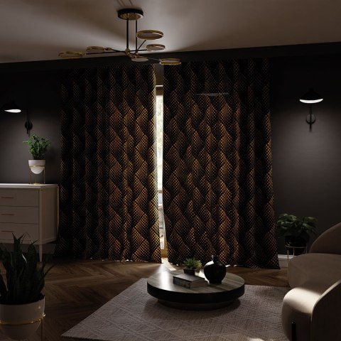 LUXE Tkanina na zasłony DIMOUT/BLACKOUT, szer. 145cm, kolor czarny/złoty D00237/BLC/001/szer. 145000/1 LUXE Tkanina na zasłony DIMOUT/BLACKOUT, szer. 145cm, kolor czarny/złoty D00237/BLC/001/szer. 145000/1