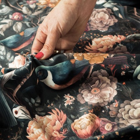 RAVENA Tkanina na zasłony VELVET ze wzorem po całości, wys. 300cm, kolor petrol D00171/VEL/001/000300/1 RAVENA Tkanina na zasłony VELVET ze wzorem po całości, wys. 300cm, kolor petrol D00171/VEL/001/000300/1