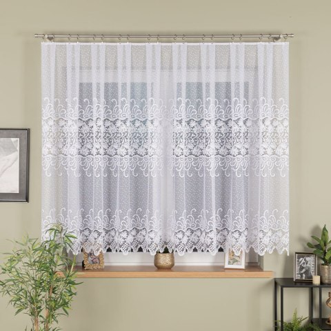 Firanka żakardowa, pasowa, wys. 150cm, kolor biały 018965/000/001/000150/1 Firanka żakardowa, pasowa, wys. 150cm, kolor biały 018965/000/001/000150/1