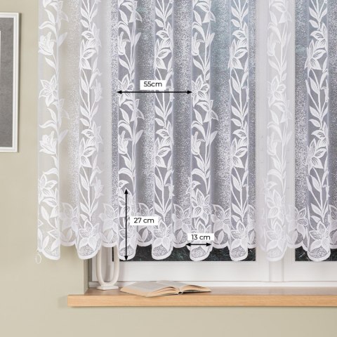 Firanka żakardowa ze wzorem po całości, wys. 150cm, kolor biały 018893/000/001/000150/1 Firanka żakardowa ze wzorem po całości, wys. 150cm, kolor biały 018893/000/001/000150/1