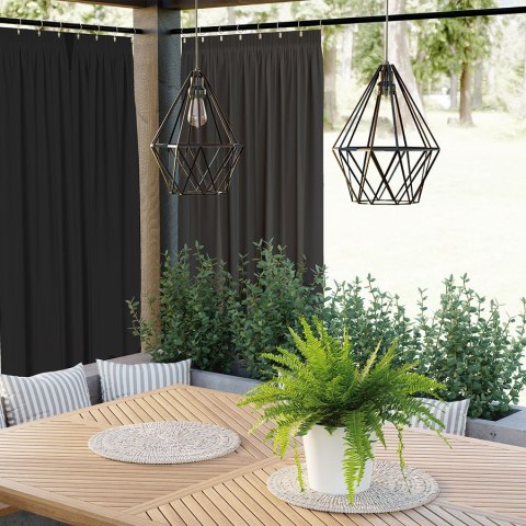 GARDENIA Zasłona gotowa na taśmie, 200x140 cm, kolor 039 czarny TD0025/ZGT/039/140200/1 GARDENIA Zasłona gotowa na taśmie, 200x140 cm, kolor 039 czarny TD0025/ZGT/039/140200/1