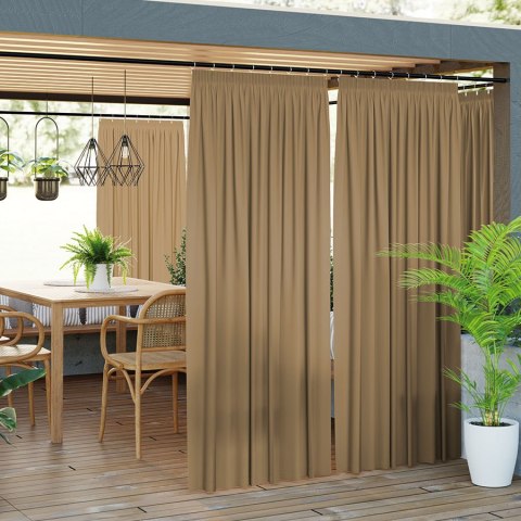 GARDENIA Zasłona gotowa na taśmie, 220x140 cm, kolor 008 ciepły brązowy TD0025/ZGT/008/140220/1 GARDENIA Zasłona gotowa na taśmie, 220x140 cm, kolor 008 ciepły brązowy TD0025/ZGT/008/140220/1
