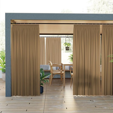 GARDENIA Zasłona gotowa na taśmie, 220x140 cm, kolor 008 ciepły brązowy TD0025/ZGT/008/140220/1 GARDENIA Zasłona gotowa na taśmie, 220x140 cm, kolor 008 ciepły brązowy TD0025/ZGT/008/140220/1