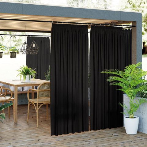 GARDENIA Zasłona gotowa na taśmie, 240x140 cm, kolor 039 czarny TD0025/ZGT/039/140240/1 GARDENIA Zasłona gotowa na taśmie, 240x140 cm, kolor 039 czarny TD0025/ZGT/039/140240/1