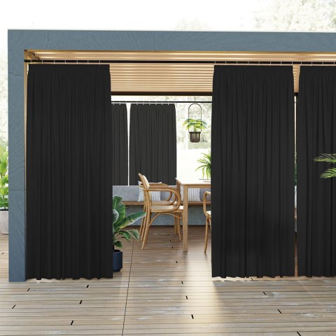 GARDENIA Zasłona gotowa na taśmie, 240x140 cm, kolor 039 czarny TD0025/ZGT/039/140240/1 GARDENIA Zasłona gotowa na taśmie, 240x140 cm, kolor 039 czarny TD0025/ZGT/039/140240/1