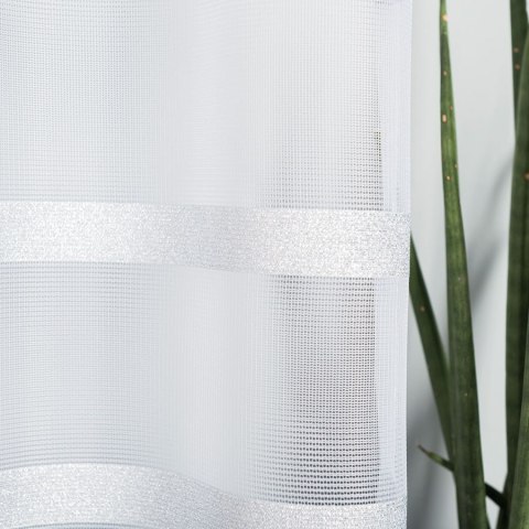 HALINA Firanka żakardowa gotowa, 180x400cm, kolor biały ze srebrnym lurexem 000383/FBP/003/400180/1 HALINA Firanka żakardowa gotowa, 180x400cm, kolor biały ze srebrnym lurexem 000383/FBP/003/400180/1