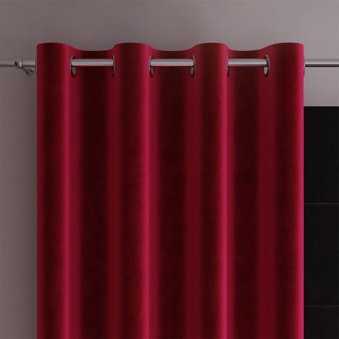 VELVI Zasłona gotowa na przelotkach, 240x140cm, kolor 043 czerwony VELVI0/ZGP/043/140240/1 VELVI Zasłona gotowa na przelotkach, 240x140cm, kolor 043 czerwony VELVI0/ZGP/043/140240/1